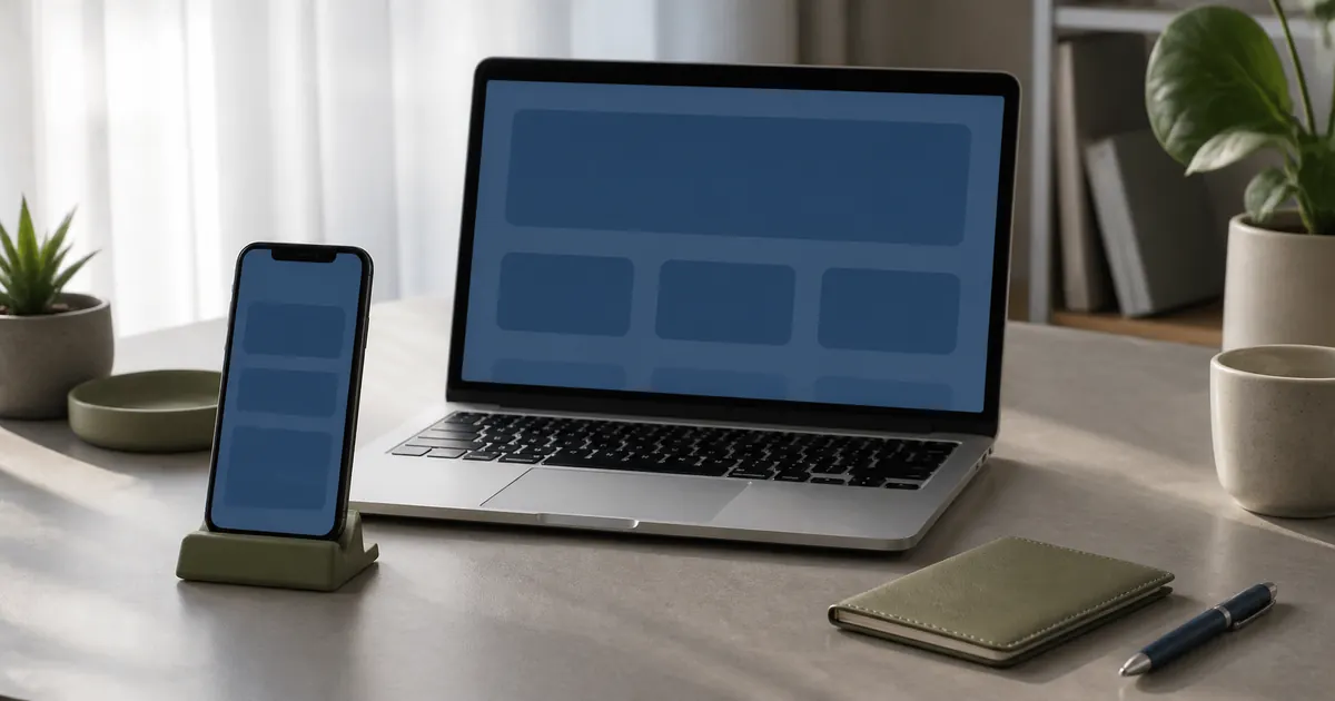 Ноутбук и смартфон для проверки налоговых льгот в электронном кабинете